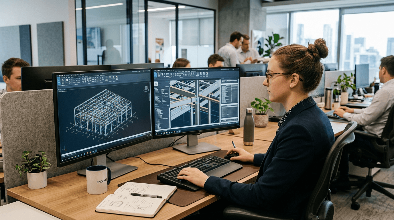 Engineer working on CAD design